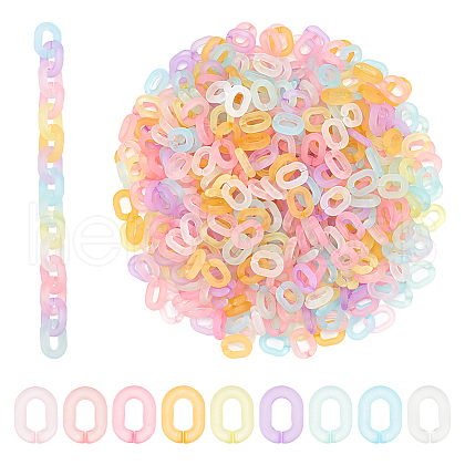WADORN 450Pcs 9 Colors Transparent Acrylic Linking Rings MACR-WR0001-01-1