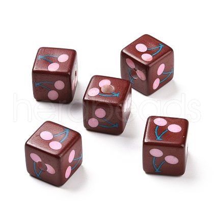 Opaque Printed Acrylic Beads MACR-C007-01D-1