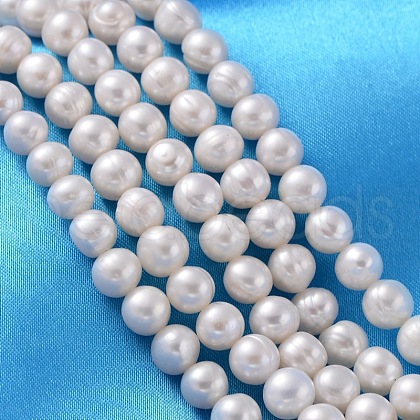 Natural Cultured Freshwater Pearl Beads Strands PEAR-L001-F-07-1