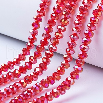 Electroplate Glass Beads Strands X-EGLA-A034-T4mm-B06-1