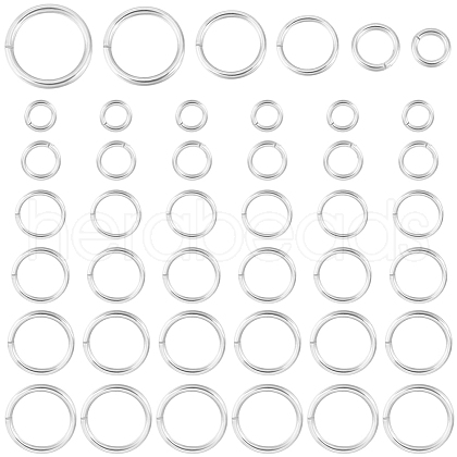 Beebeecraft 60Pcs 6 Styles 925 Sterling Silver Open Jump Rings STER-BBC0006-55-1