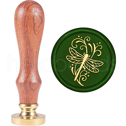 Brass Wax Seal Stamp with Handle AJEW-WH0184-1112-1