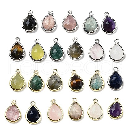 Natural Gemstone Faceted Pendants G-U019-05G-1