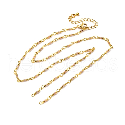 Brass Chain Necklace Making KK-K337-13G-02-1
