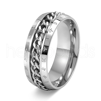 Rotatable Stainless Steel Finger Ring PW-WG0C89D-08-1