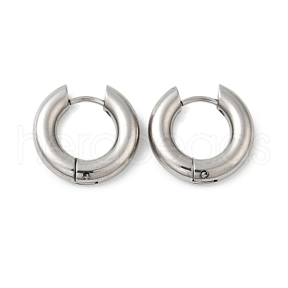 Tarnish Resistant 202 Stainless Steel Huggie Hoop Earrings EJEW-O087-08L-P-1