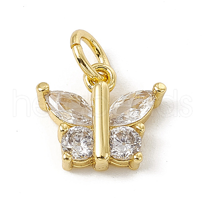 Brass Micro Pave Cubic Zirconia Charms ZIRC-F132-12G-1