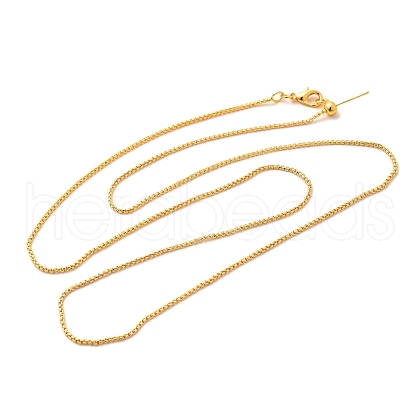 1.5mm Rack Plating Brass Box Chain Adjustable Slider Necklaces for Women Men MAK-L044-05G-1