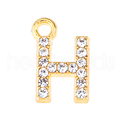 Golden Tone Alloy Rhinestone Pendants PW-WGCC773-08-1