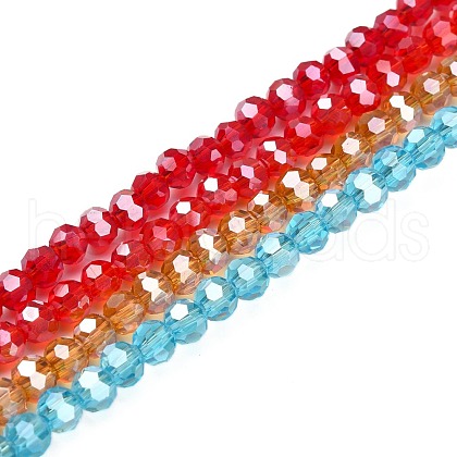 Electroplate Glass Bead Strands EGLA-R015-4mm-M-1