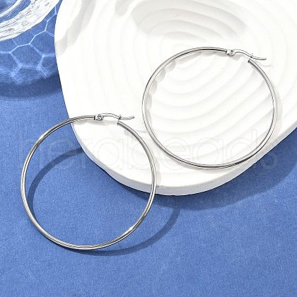 Tarnish Resistant 304 Stainless Steel Big Hoop Earrings X-EJEW-F105-04P-1
