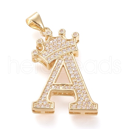 Brass Micro Pave Cubic Zirconia Pendants KK-R138-002A-1
