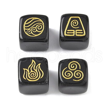 4Pcs 4 Styles Natural Obsidian Display Decorations G-F786-03A-07-1