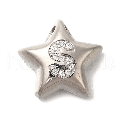 Rack Plating Brass Micro Pave Cubic Zirconia Pendants KK-I722-05P-S-1