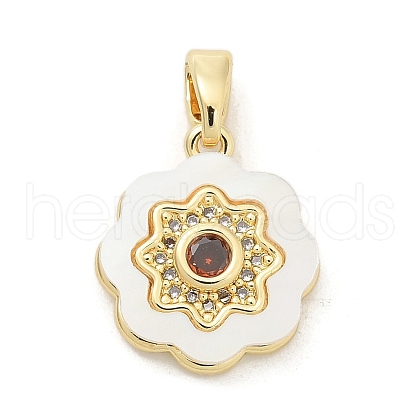 Brass Micro Pave Cubic Zirconia Pendents KK-M303-02G-07-1