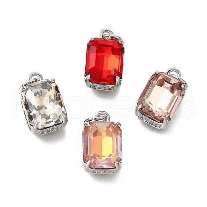 Brass Glass Charms KK-V011-32P-1