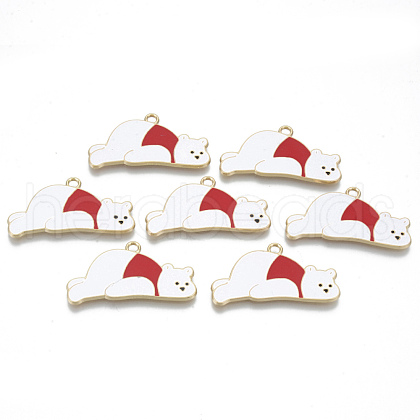 Alloy Enamel Pendants X-ENAM-T011-36KC-RS-1