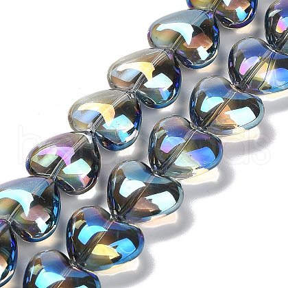 Electroplate UV Plating Glass Beads Strands EGLA-B008-01A-FR03-1