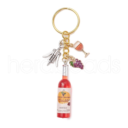 Resin & Glass & Alloy Keychain KEYC-JKC01158-03-1