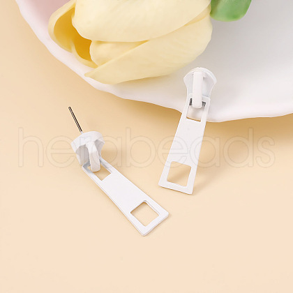 Zipper Slider Alloy Enamel Dangle Stud Earrings FS-WG34CD0-01-1