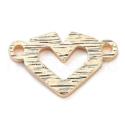 Brass Laser Cut Heart Connector Charms KK-U028-06G-1