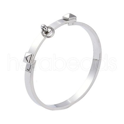 Ring with Square 304 Stainless Steel Bangles BJEW-G700-04P-1