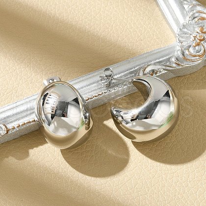 304 Stainless Steel Stud Earrings for Women EJEW-U051-01P-1