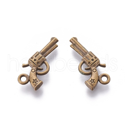 Zinc Alloy Gun Necklace Pendants TIBEP-EA11007YKG-AB-FF-1