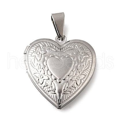 316 Stainless Steel Locket Pendants STAS-C123-02A-P-1