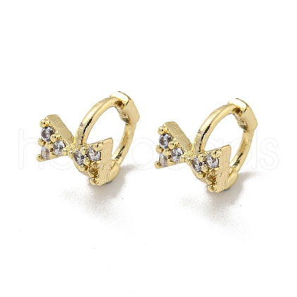 Brass Micro Pave Cubic Zirconia Hoop Earring EJEW-C088-01E-G-1