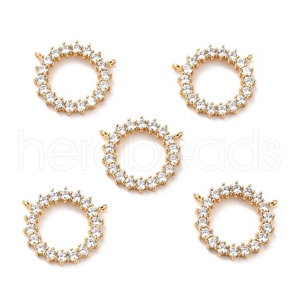 Brass Micro Pave Cubic Zirconia Pendants ZIRC-P092-025G-RS-1