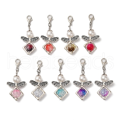 Angel Acrylic with Alloy Pendant Decorations HJEW-JM03470-1