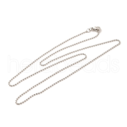 1.5mm Rack Plating Brass Ball Chain Necklaces for Women Men MAK-L044-62P-1