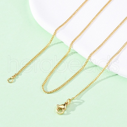 Brass Curb Chains Necklaces for Women NJEW-D302-73G-1