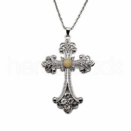 Vintage sparkling diamond cross large DIY accessory accessories IL0019-10-1