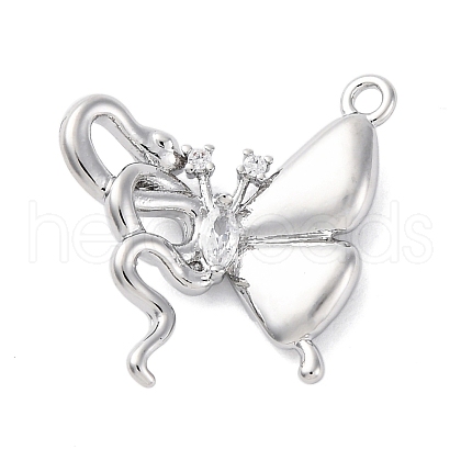 Brass Rhinestone Pendants KK-E793-25P-1