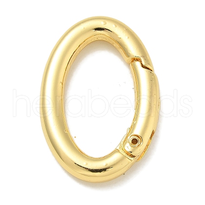Rack Plating Brass Springs Gate Rings KK-L224-090G-1