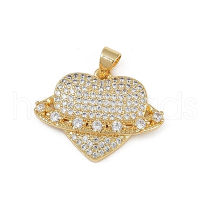 Brass Micro Pave Cubic Zirconia Pendants KK-S528-14G-1