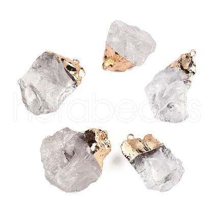 Rough Raw Natural Quartz Crystal Pendants G-Q481-109-01-1