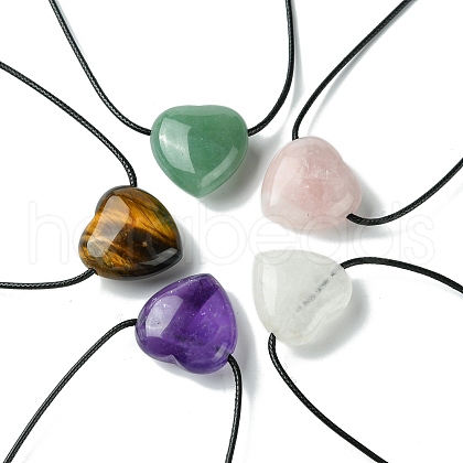 Gemstone Pendant Necklaces NJEW-C046-01-1