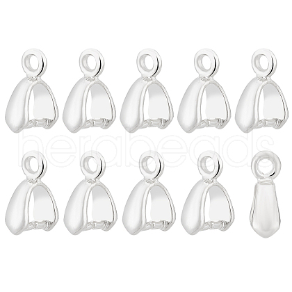 BENECREAT 10Pcs 925 Sterling Silver Ice Pick Pinch Bails FIND-BC0003-84-1