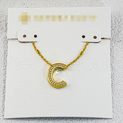 Brass Initial Pendant Necklaces for Women FS-WG8E27F-03-1