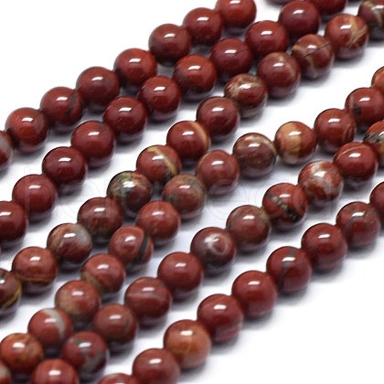 Natural Red Rainbow Jasper Beads Strands G-F678-42-1