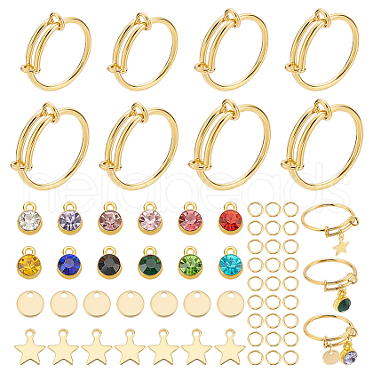  DIY Charm Adjustable Ring Making Kit DIY-NB0009-98-1