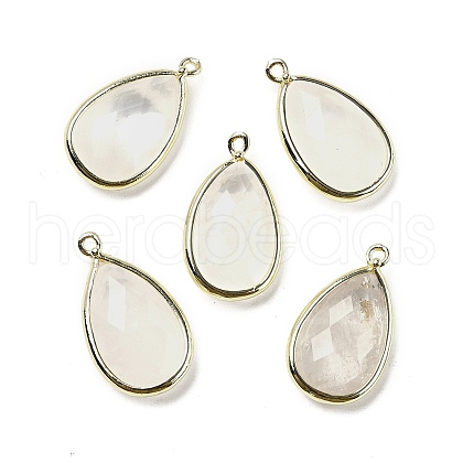 Natural Dyed Quartz Crystal Faceted Pendants G-M431-17G-01-1