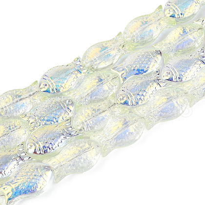 Transparency Electroplate Glass Beads Strands GLAA-T023-40A-07-1