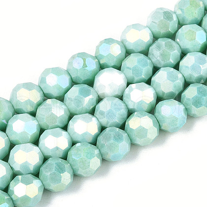 Electroplate Glass Beads Strands EGLA-T021-8mm-15-11-1