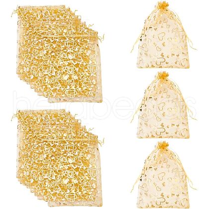  150Pcs 3 Style Organza Bags OP-NB0001-08-1