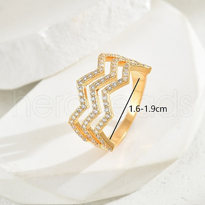 Exquisite minimalist copper inlaid zircon fashion versatile ring ladies party gift. FB4017-2-1