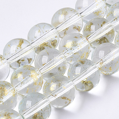 Transparent Spray Painted Glass Bead Strands X-GLAA-N035-03D-B09-1